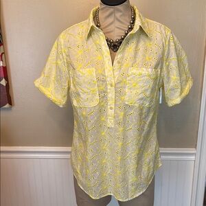 Merona Yellow Lace Blouse